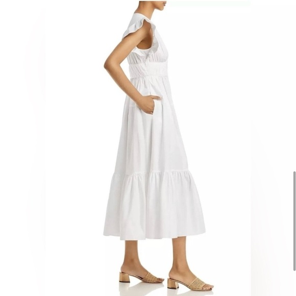 New! DEREK LAM 10 CROSBY Greta Ruffle White Dress 🤍 size 2 NWT! - Picture 7 of 15